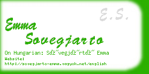 emma sovegjarto business card